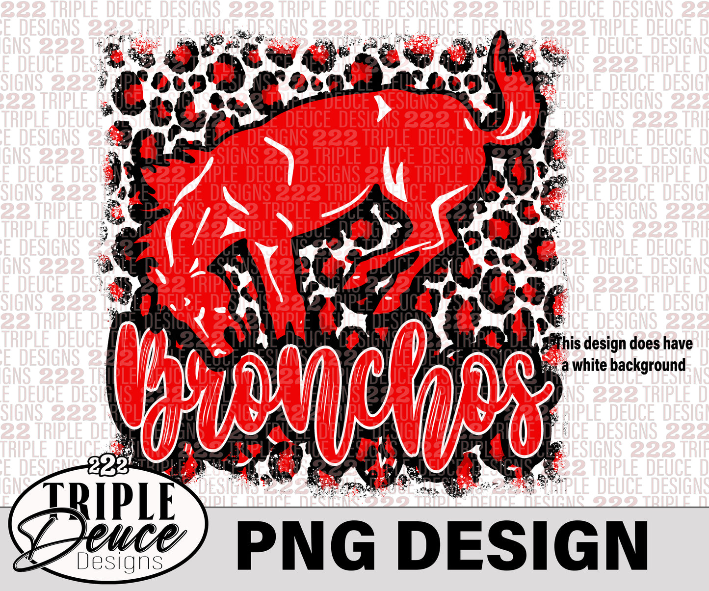 ODessa Bronchos Red PNG Design