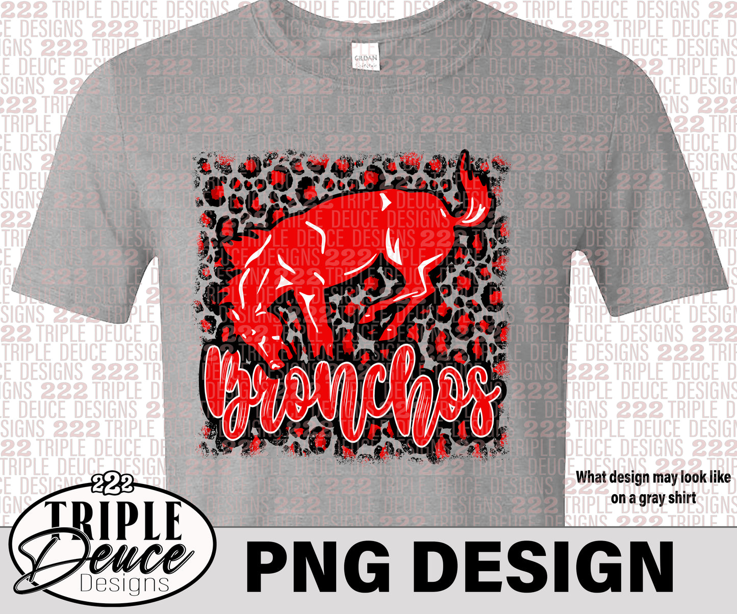 ODessa Bronchos Red PNG Design