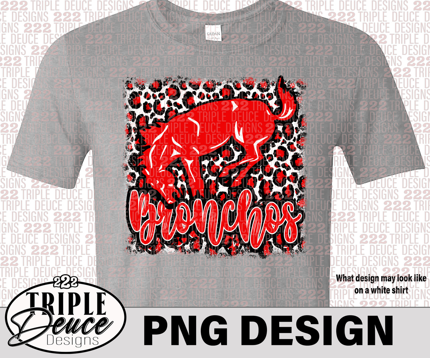 ODessa Bronchos Red PNG Design
