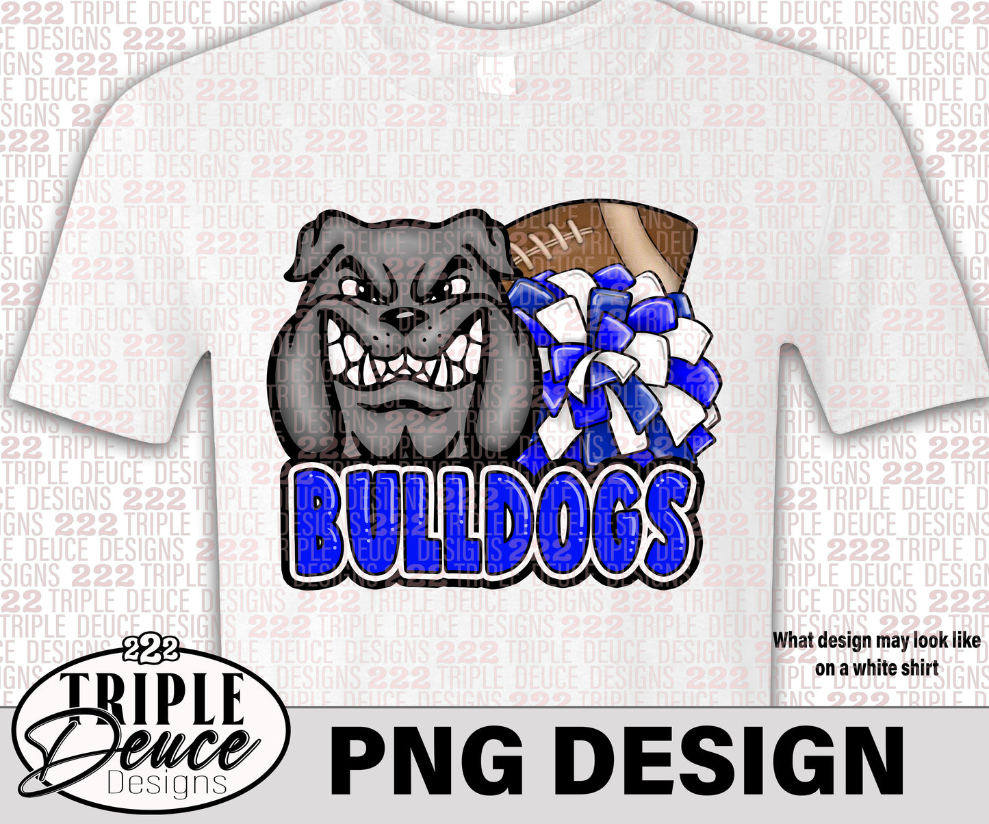 Fulton City Bulldogs Mascot-Blue PNG Design