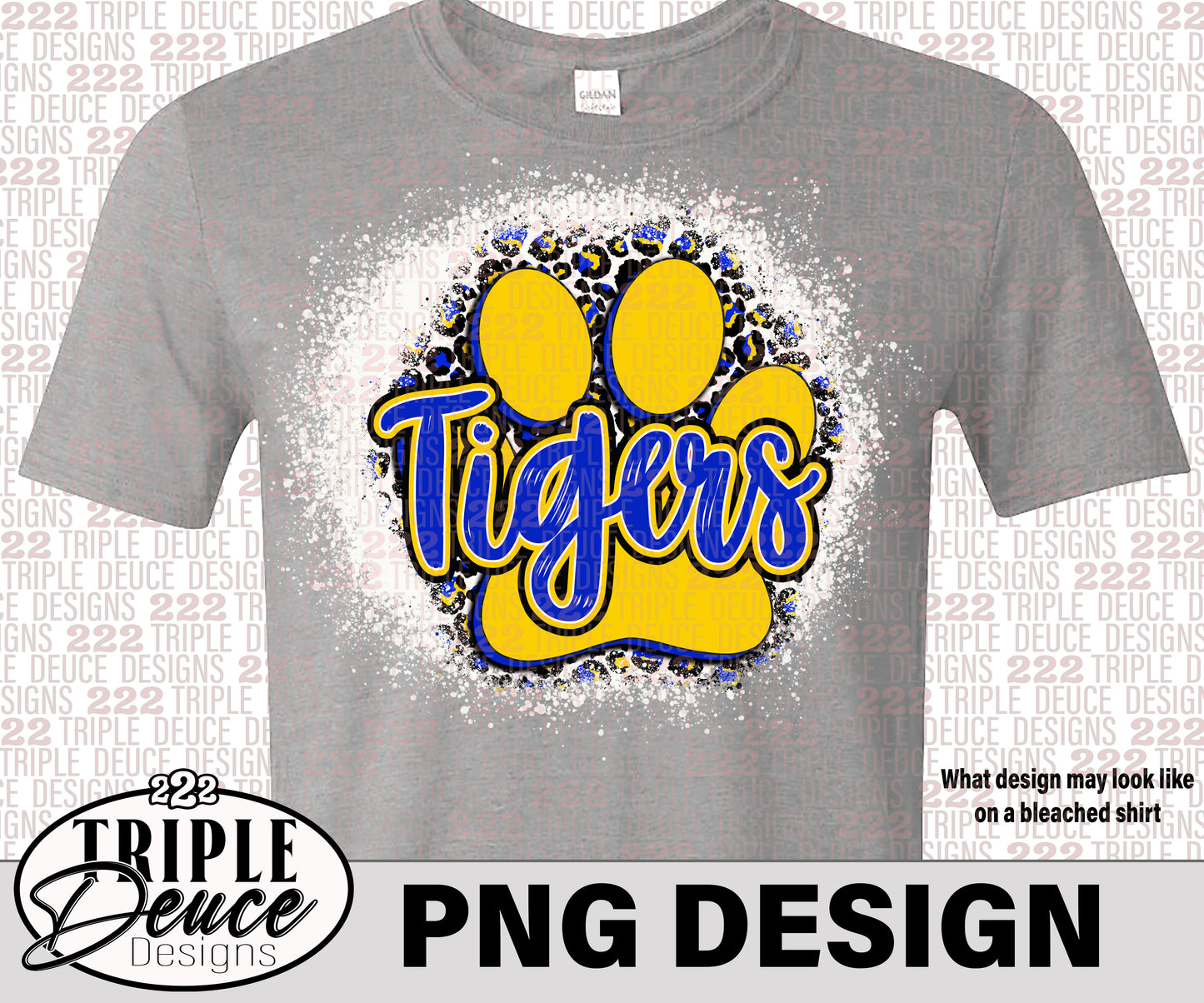 Tigers Pawprint - Blue-Gold - PNG Design