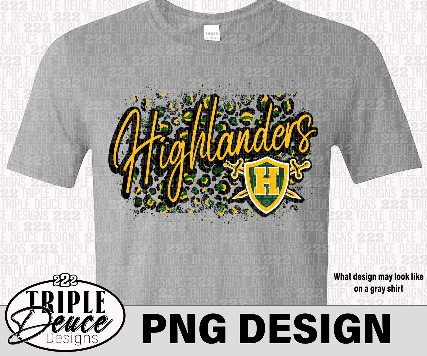 Huntington Highlanders Green-Gold PNG Design