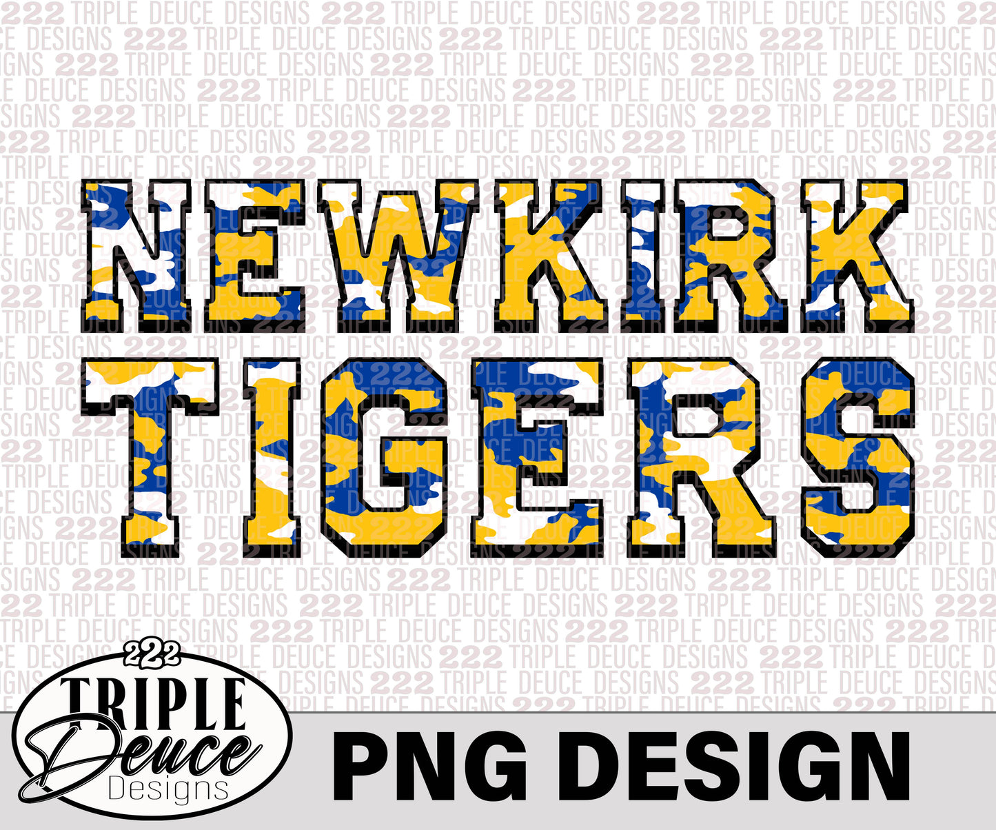 Newkirk Tigers Blue-Yellow-Gold PNG Design
