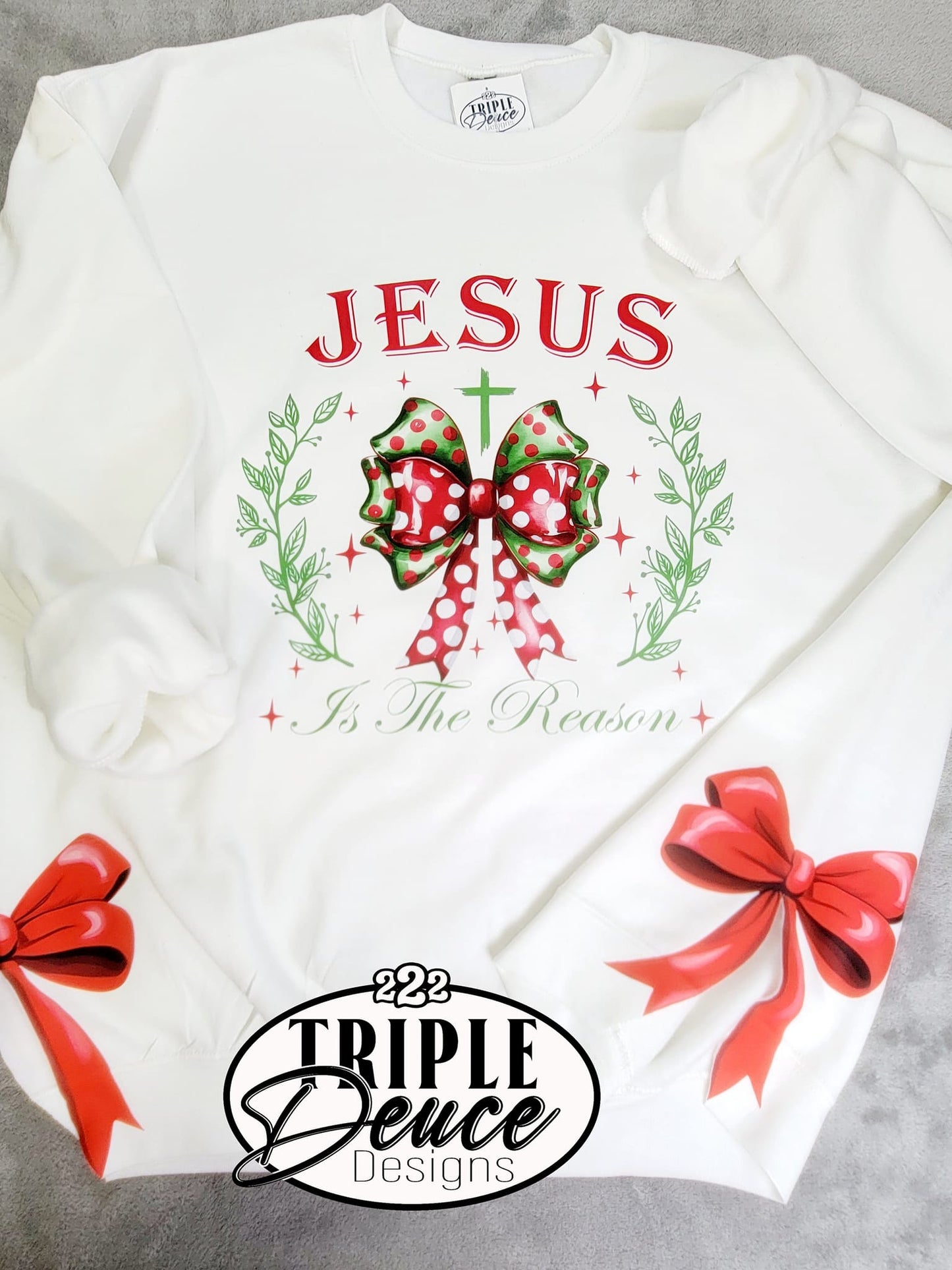 Christmas Jesus is the Reason Bow cutout