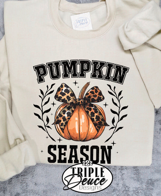 Fall Pumpkin Season Leopard Bow