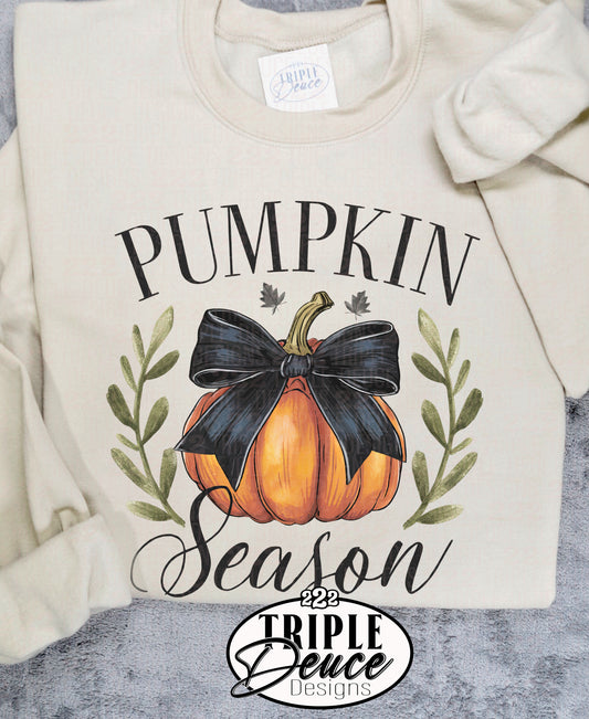 Fall Pumpkin Season Black Bow