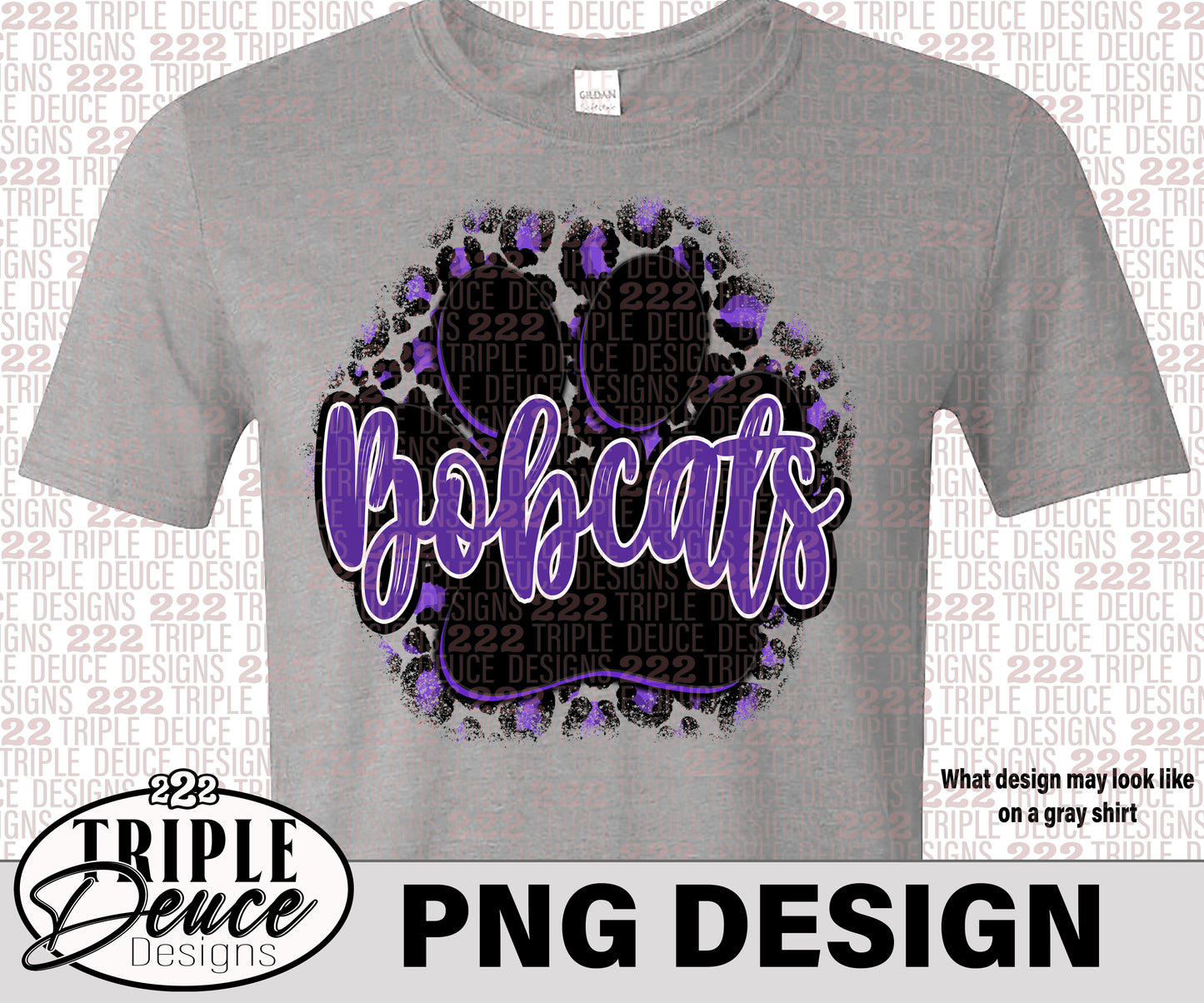 Dimmit Bobcats Pawprint Purple PNG Designs