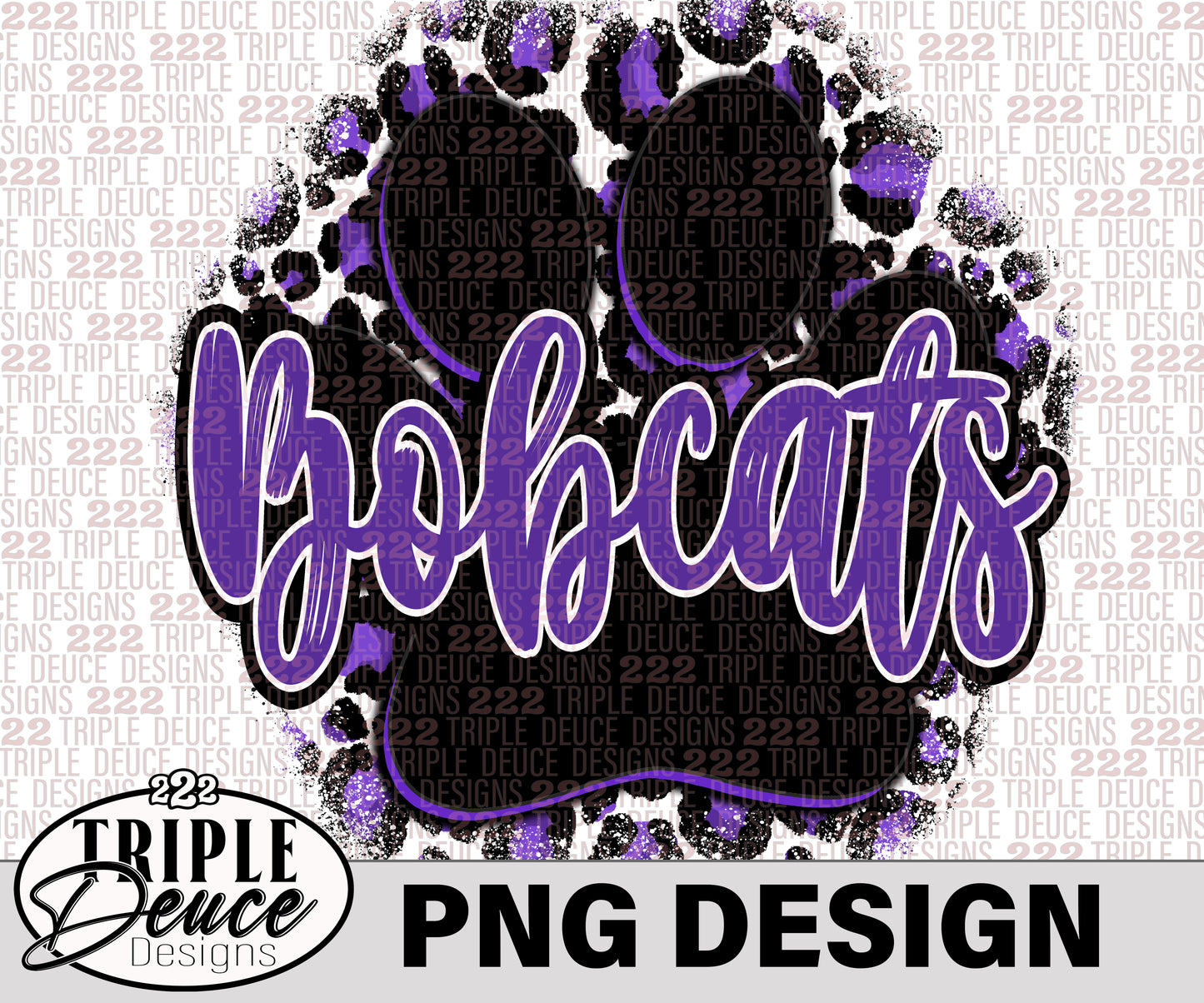 Dimmit Bobcats Pawprint Purple PNG Designs