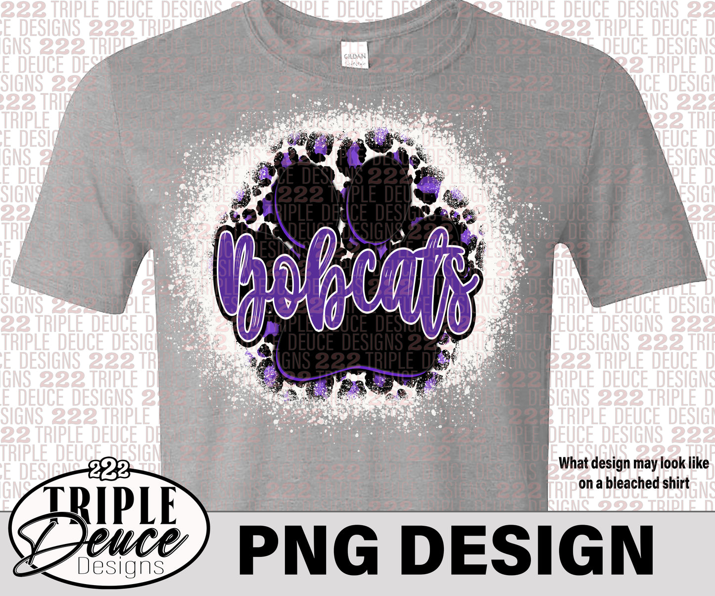 Dimmit Bobcats Pawprint Purple PNG Designs