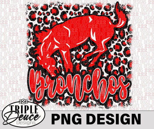 ODessa Bronchos Red PNG Design