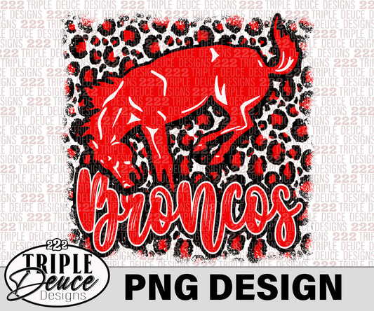 ODessa Broncos Red PNG Design