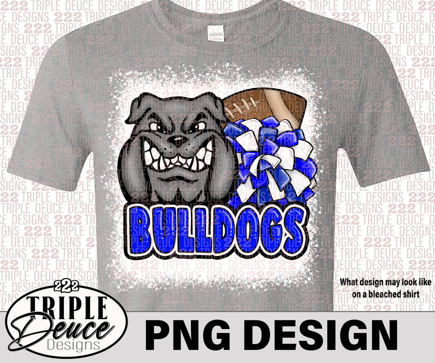 Fulton City Bulldogs Mascot-Blue PNG Design