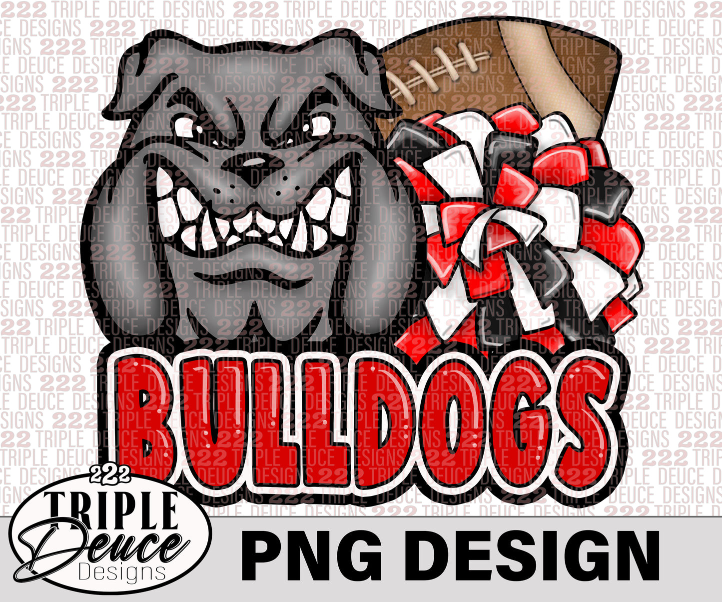 LC Bulldogs Mascot-Red PNG Design