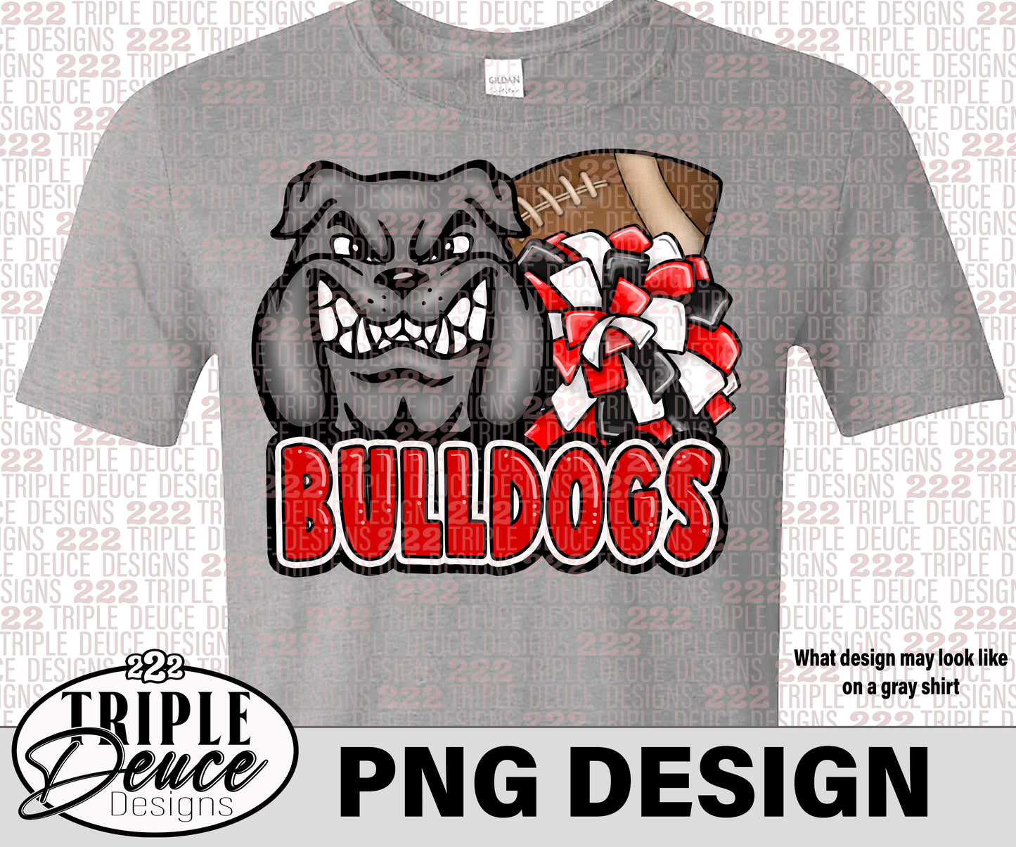 LC Bulldogs Mascot-Red PNG Design