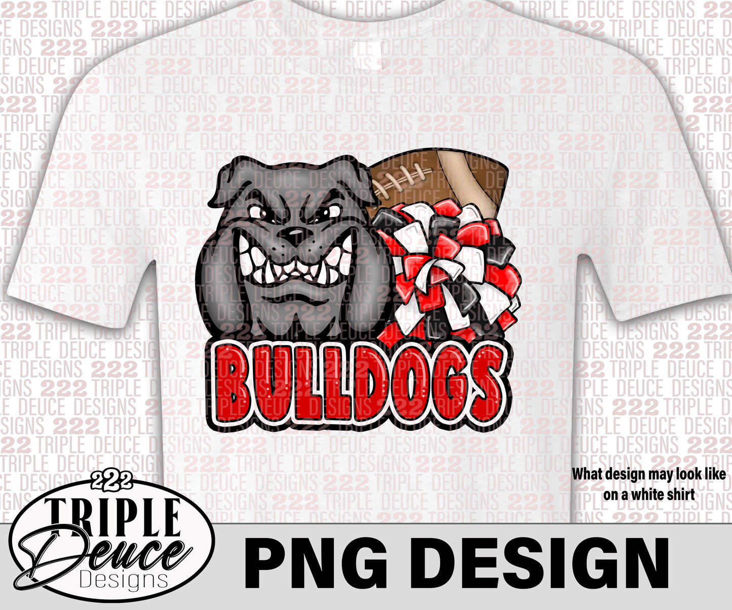 LC Bulldogs Mascot-Red PNG Design