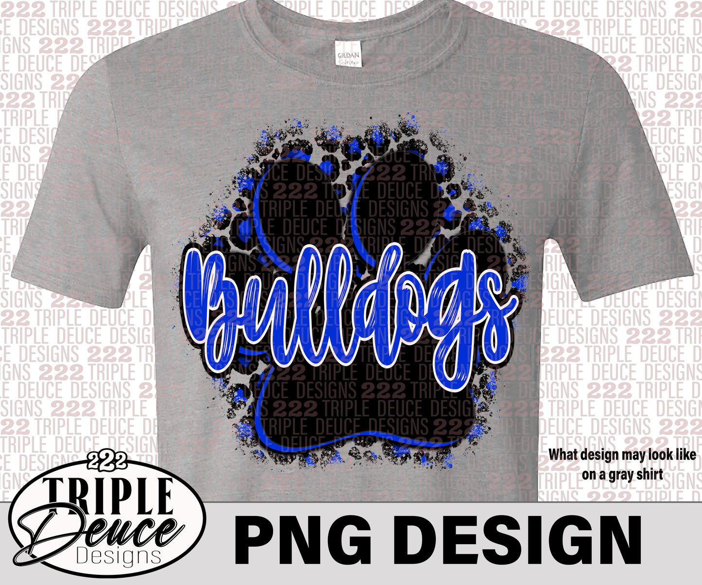 Bulldogs Pawprint - Blue PNG Design