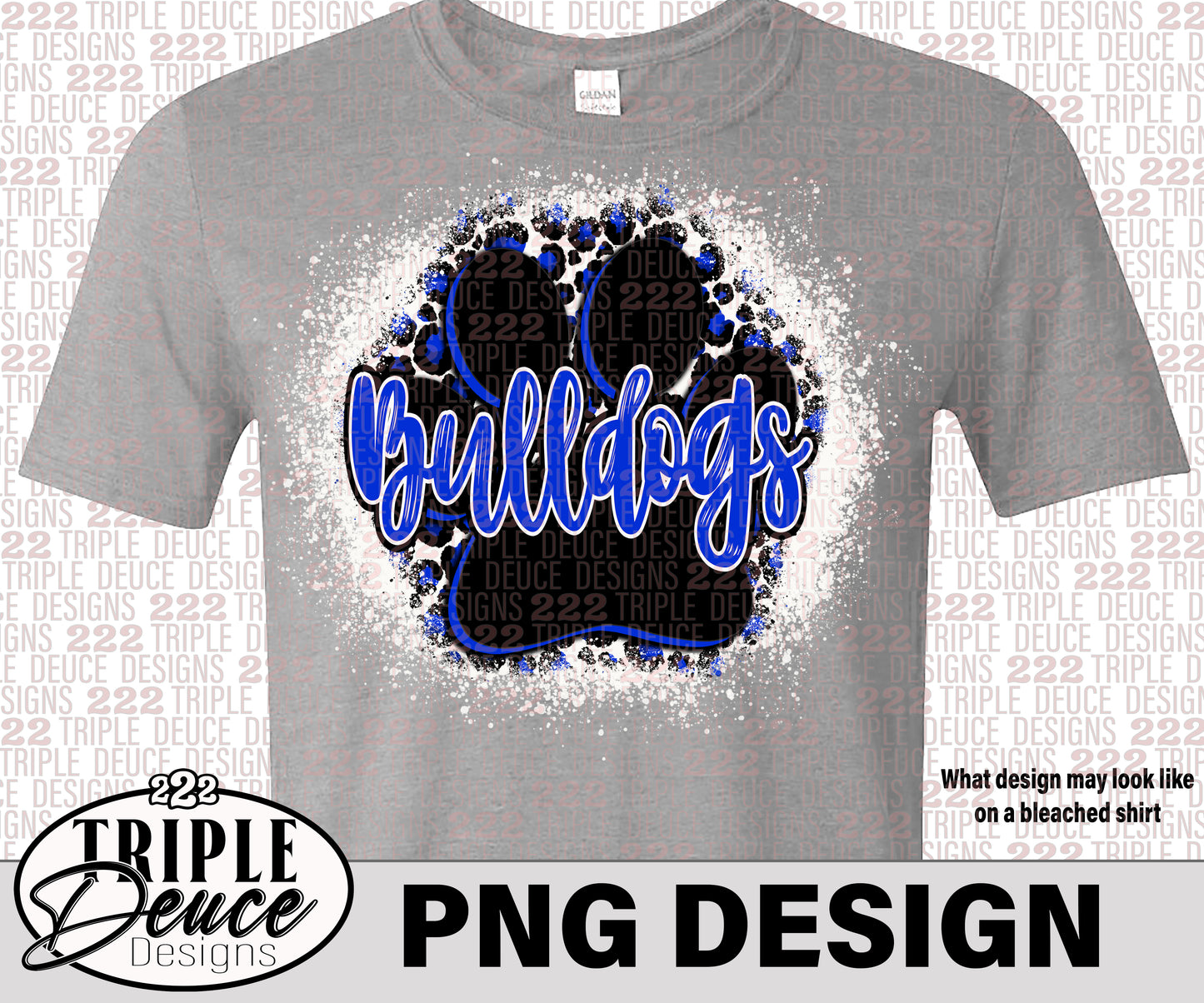 Bulldogs Pawprint - Blue PNG Design