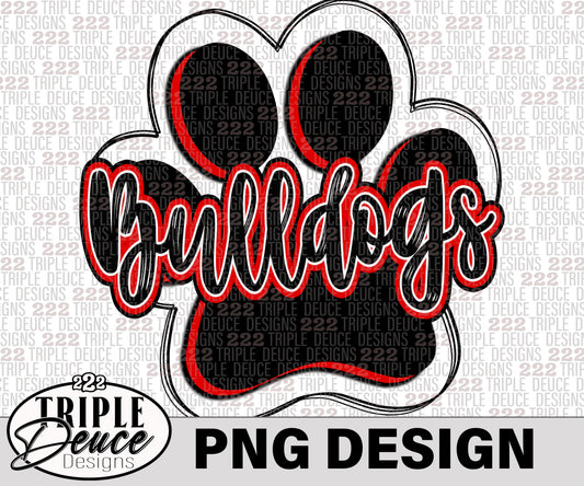 LC Bulldogs Mascot-Red PNG Design