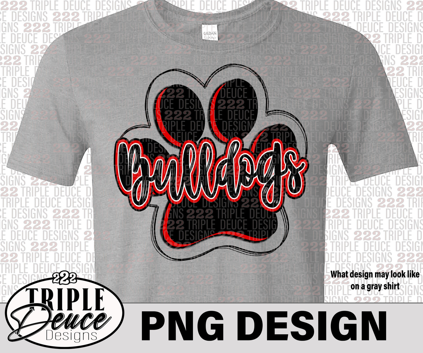 LC Bulldogs Mascot-Red PNG Design