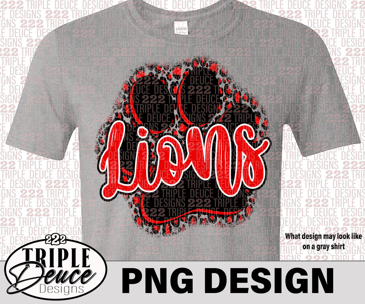 Lions Red Pawprint PNG Design