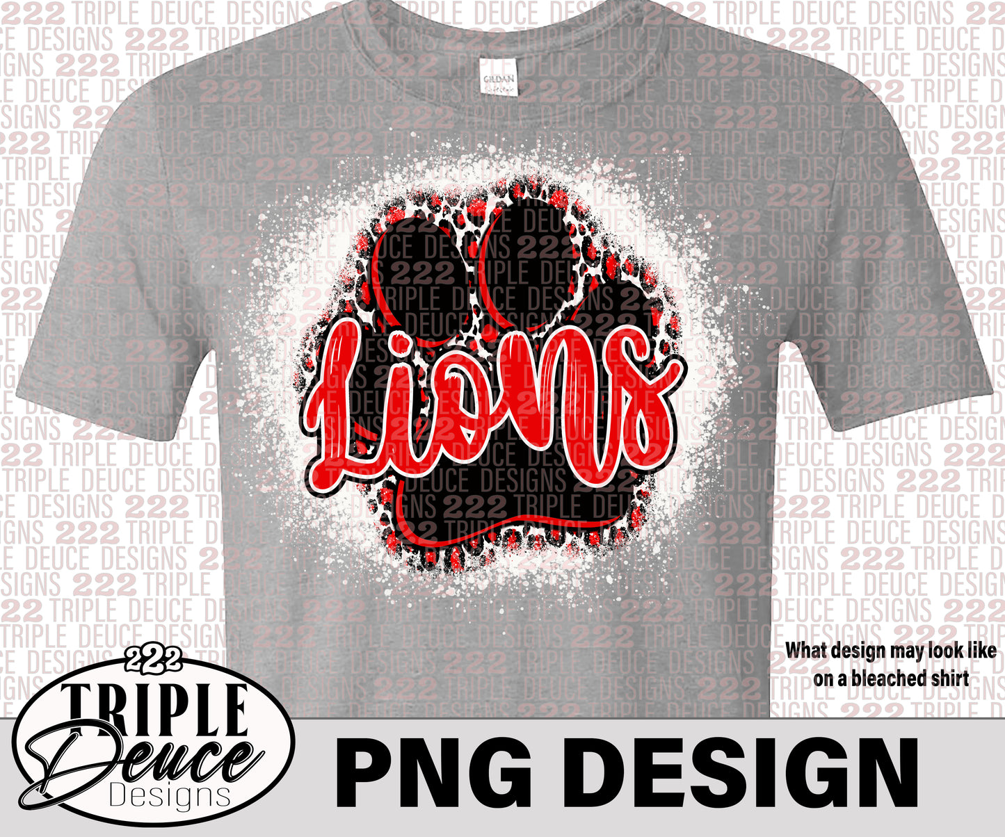 Lions Red Pawprint PNG Design