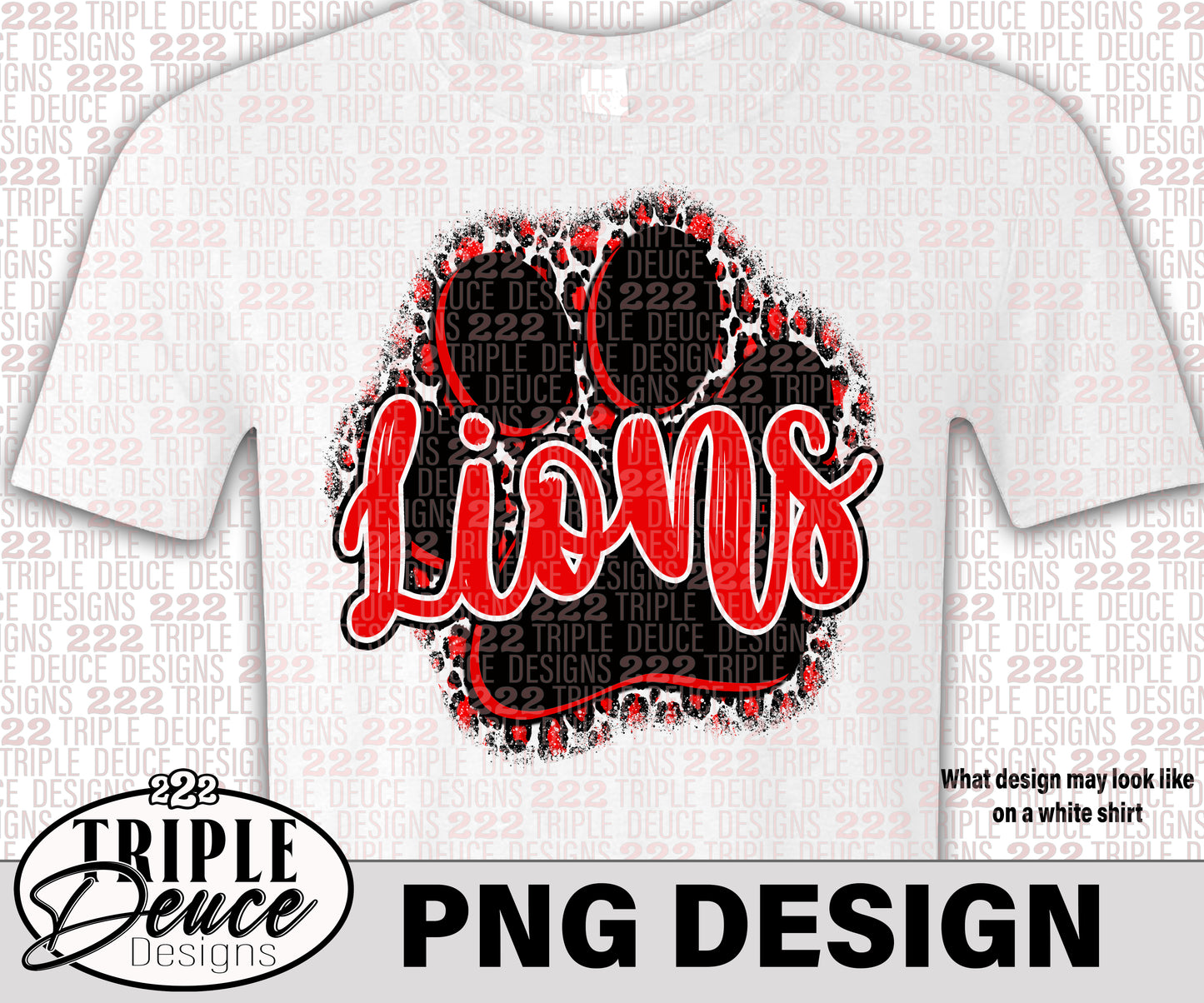 Lions Red Pawprint PNG Design