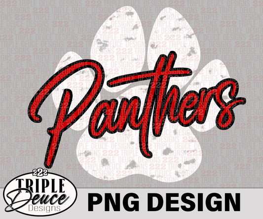 North Hopkins Panthers - Red-White PNG Design