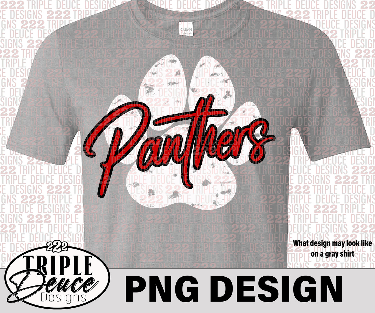 North Hopkins Panthers - Red-White PNG Design