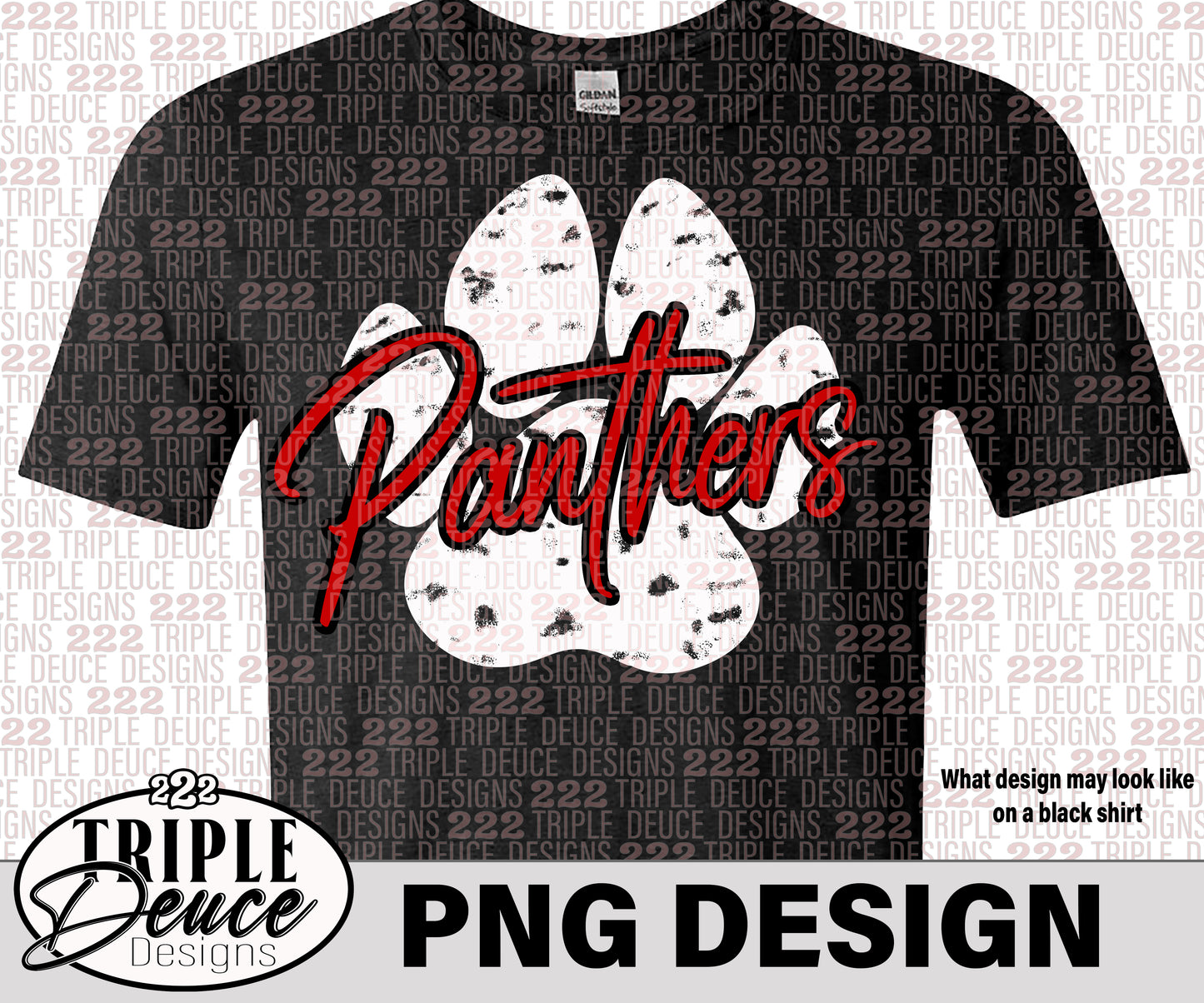 North Hopkins Panthers - Red-White PNG Design