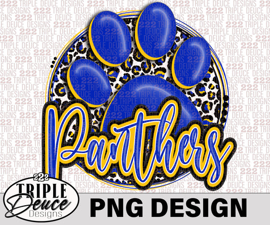 North Lamar Panthers Circle Blue-Gold PNG Design