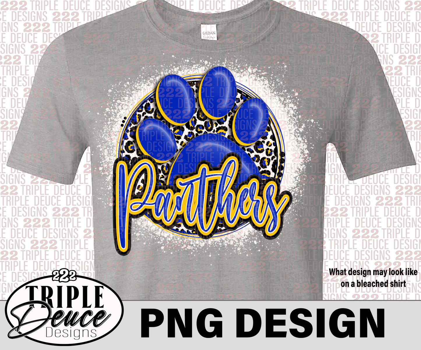 Panthers Blue-Gold Pawprint PNG Design