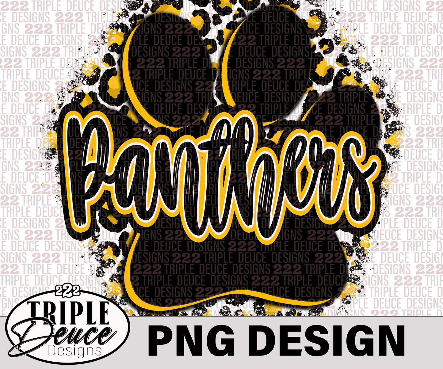 Panthers Pawprint Gold PNG Design