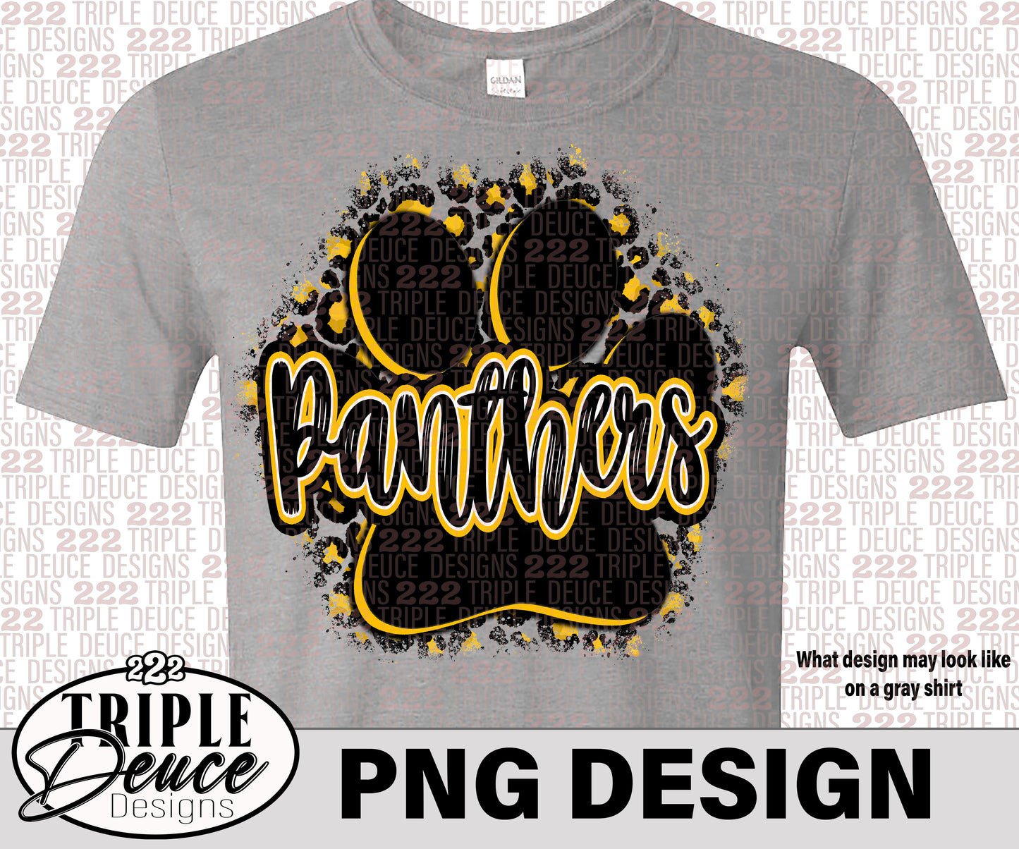 Panthers Pawprint Gold PNG Design