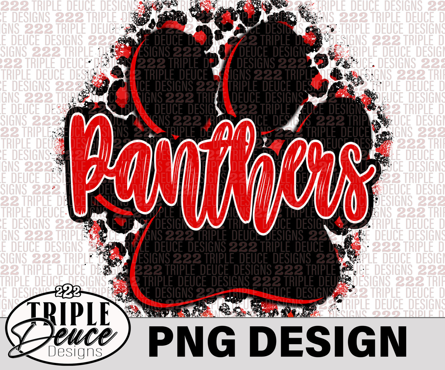 Panthers Pawprint - Red-Black PNG Design