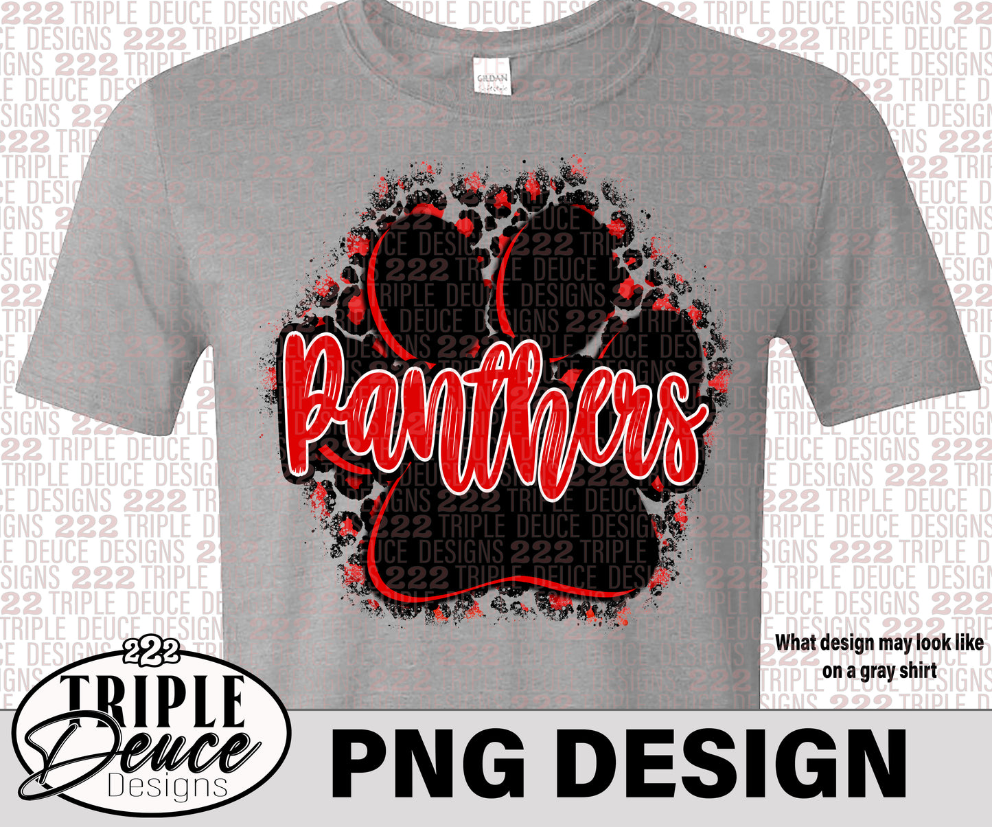 Panthers Pawprint - Red-Black PNG Design