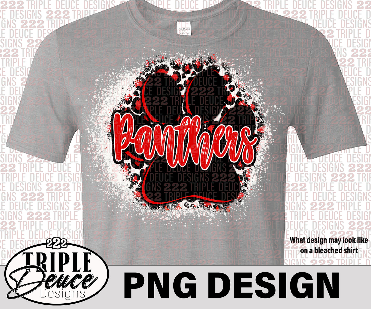 Panthers Pawprint - Red-Black PNG Design