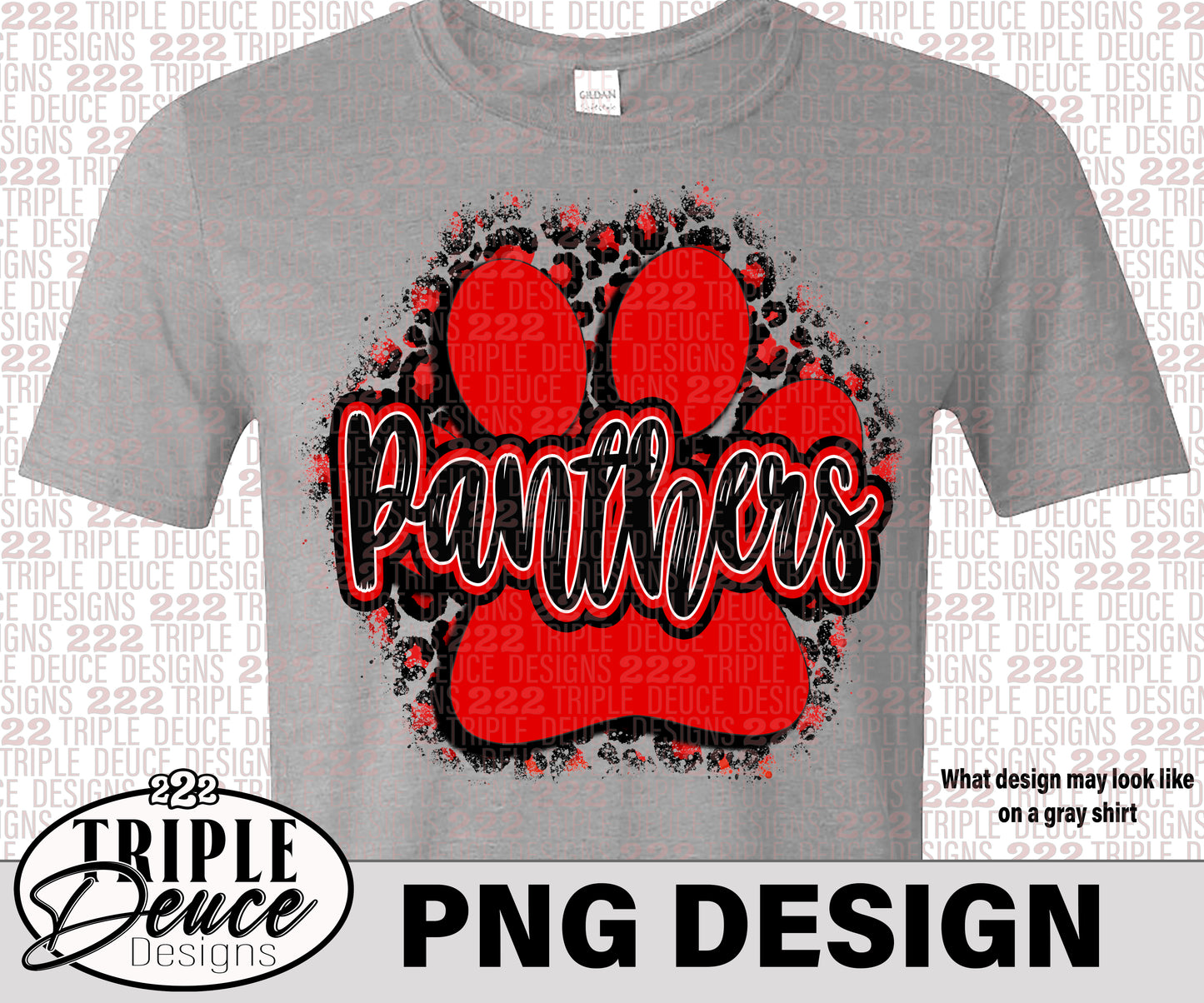 Panthers Pawprint - Red PNG Design