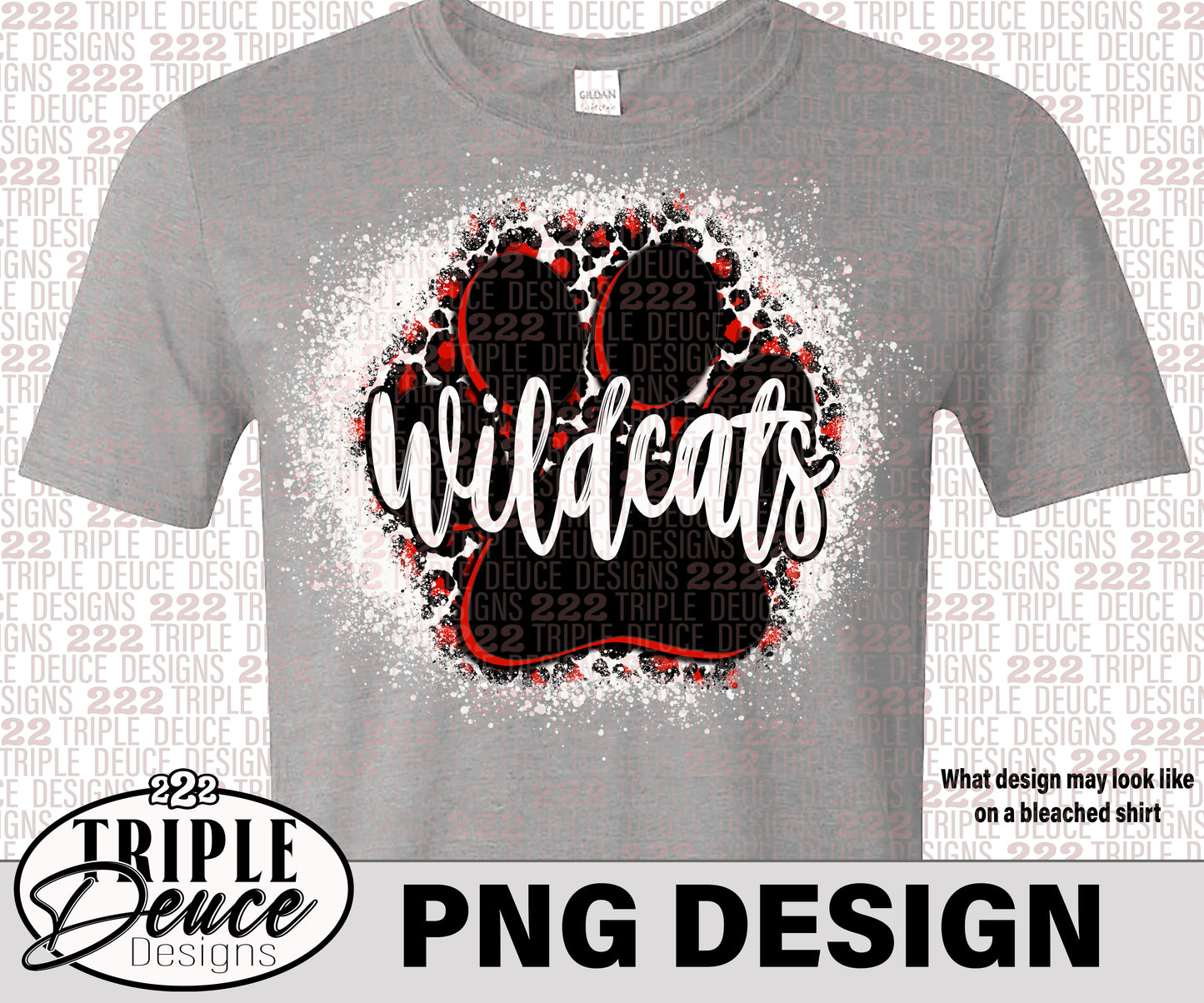 Wildcats Pawprint Red-White PNG Design