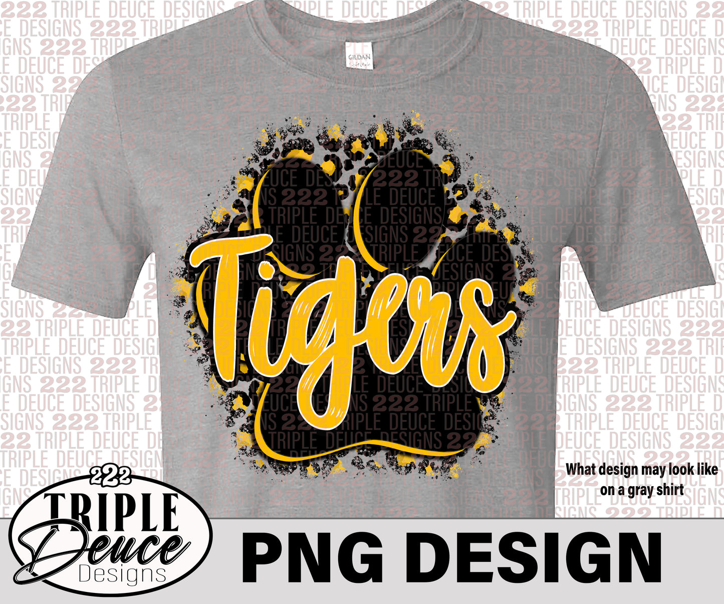 Tigers Gold Pawprint PNG Design