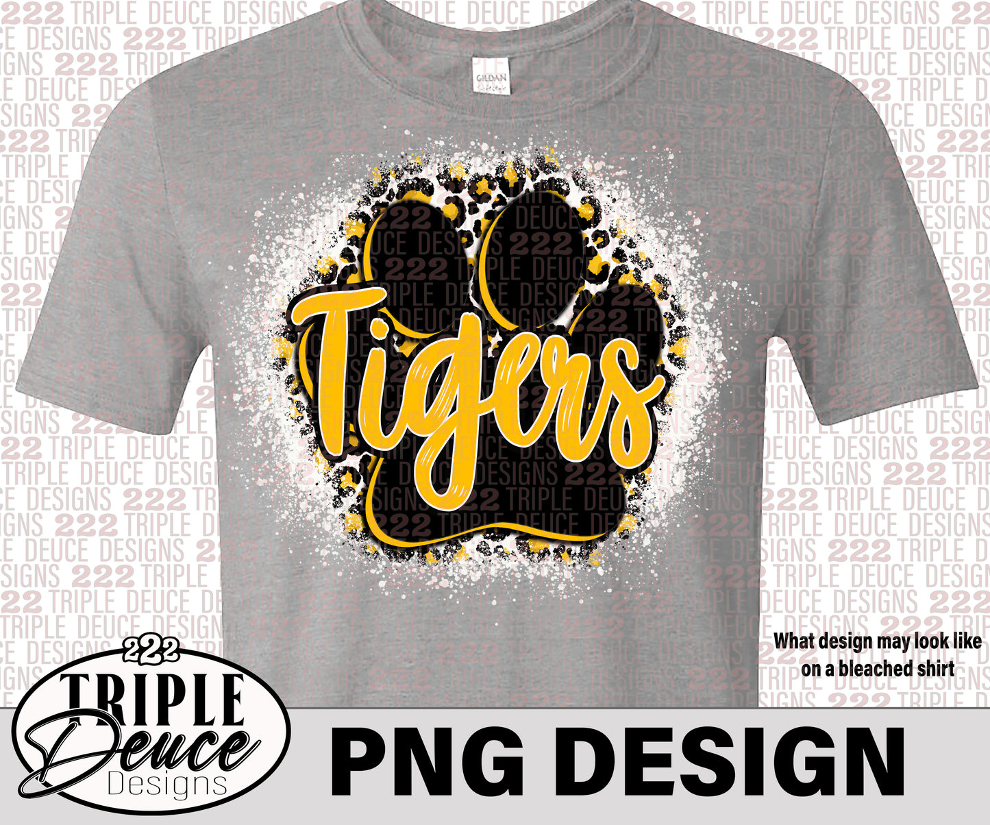 Tigers Gold Pawprint PNG Design