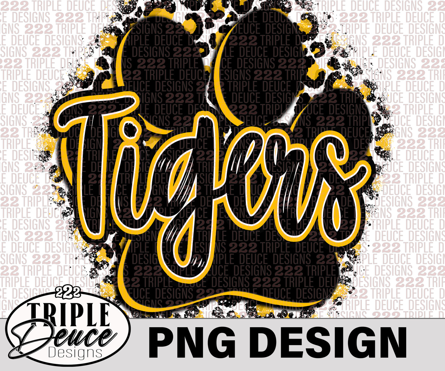 Tigers Pawprint Gold PNG Design