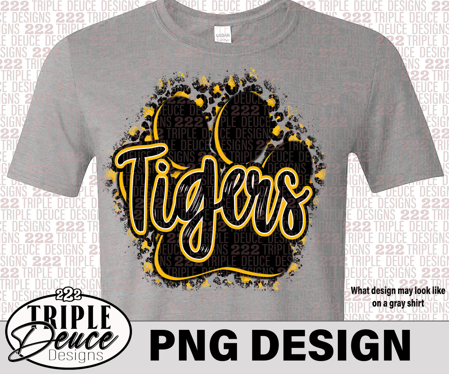 Tigers Pawprint Gold PNG Design