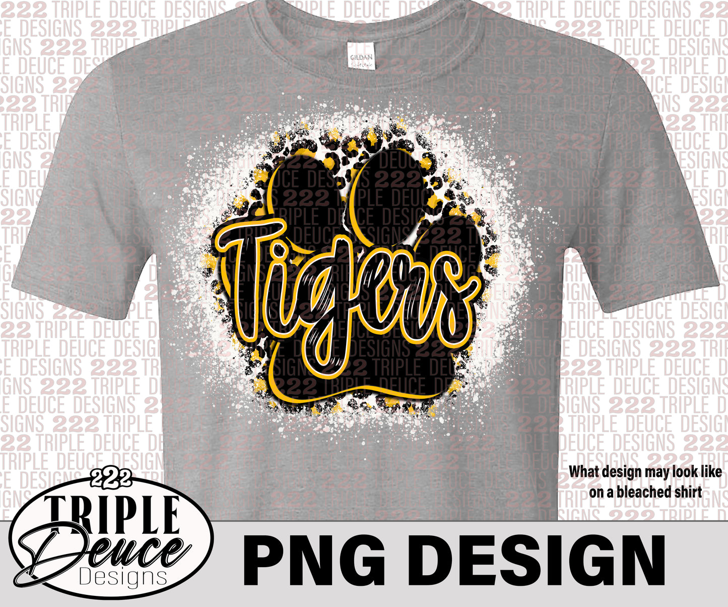 Tigers Pawprint Gold PNG Design