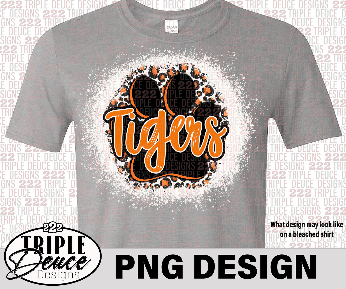 Tigers Pawprint Orange-Black PNG Design