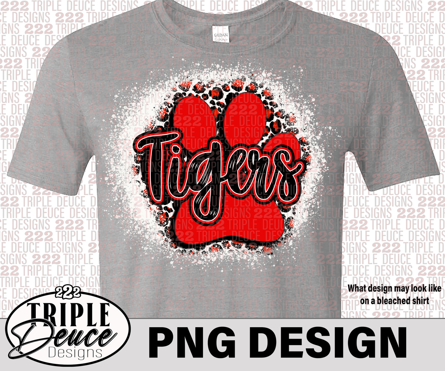 Tigers Pawprint Red-Black PNG Design