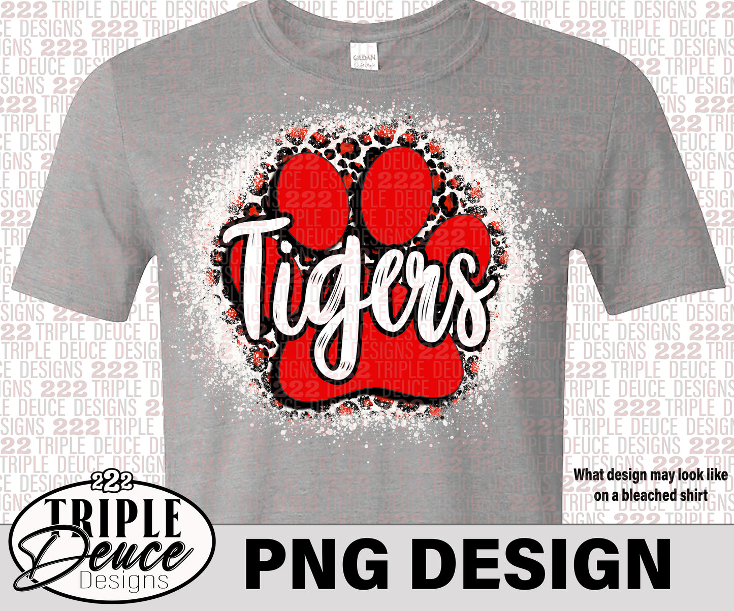 Tigers Pawprint Red-White PNG Design