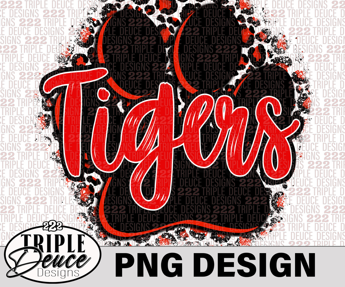 Tigers Pawprint Red PNG Design