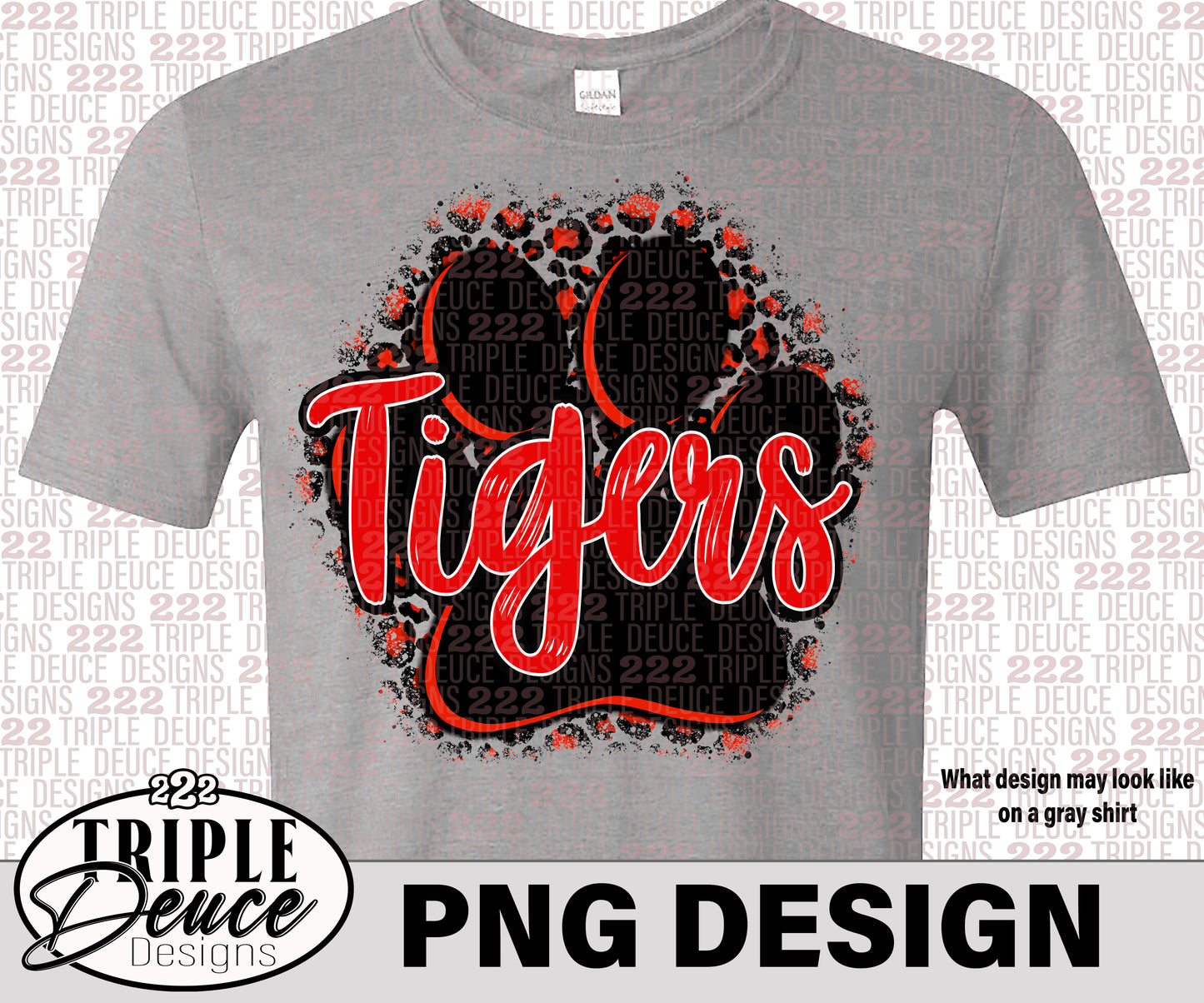 Tigers Pawprint Red PNG Design