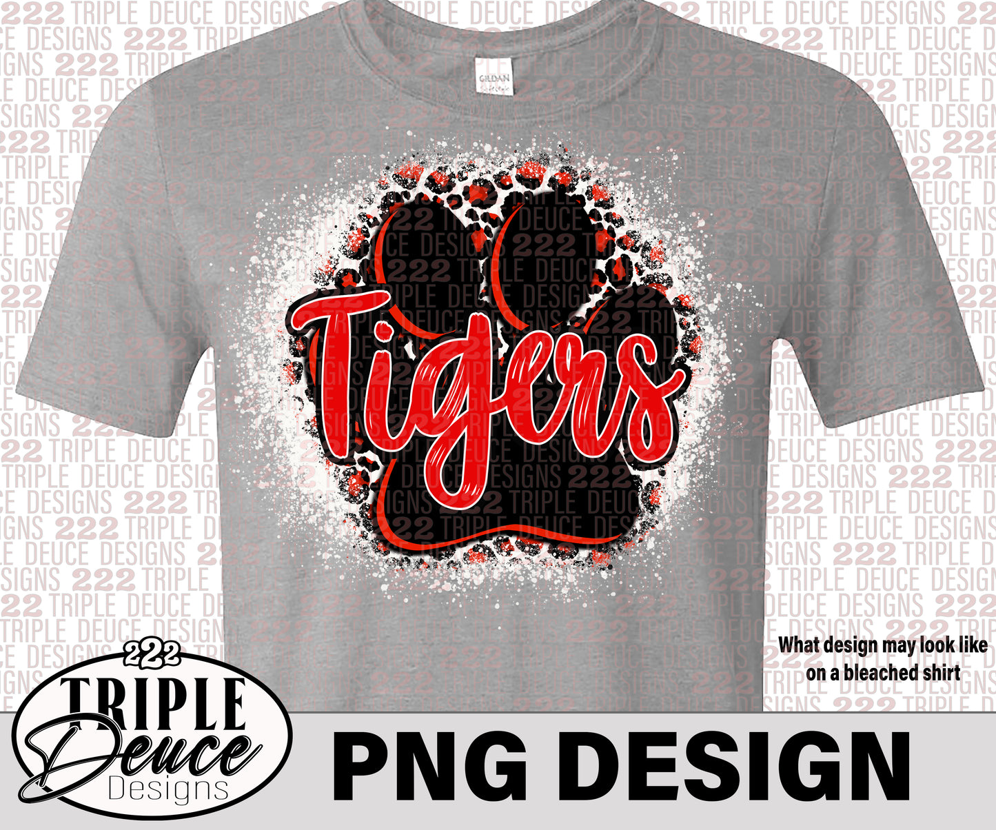 Tigers Pawprint Red PNG Design