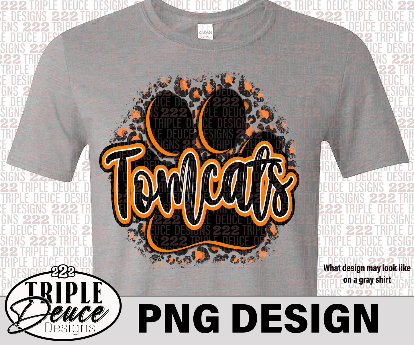 Tomcats Pawprint - Orange PNG Design